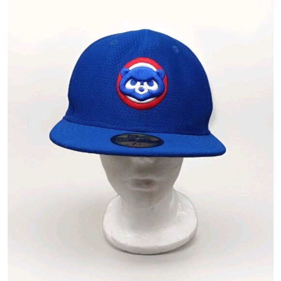 New Era Chicago Cubs 59FIFTY Fitted Blue Hat Size 7 1/4 Batting Practice - Picture 1 of 12